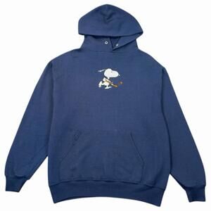 VTG 1990’s Snoopy The Peanuts Collection Ice Hockey USA Navy Blue Hoodie Medium